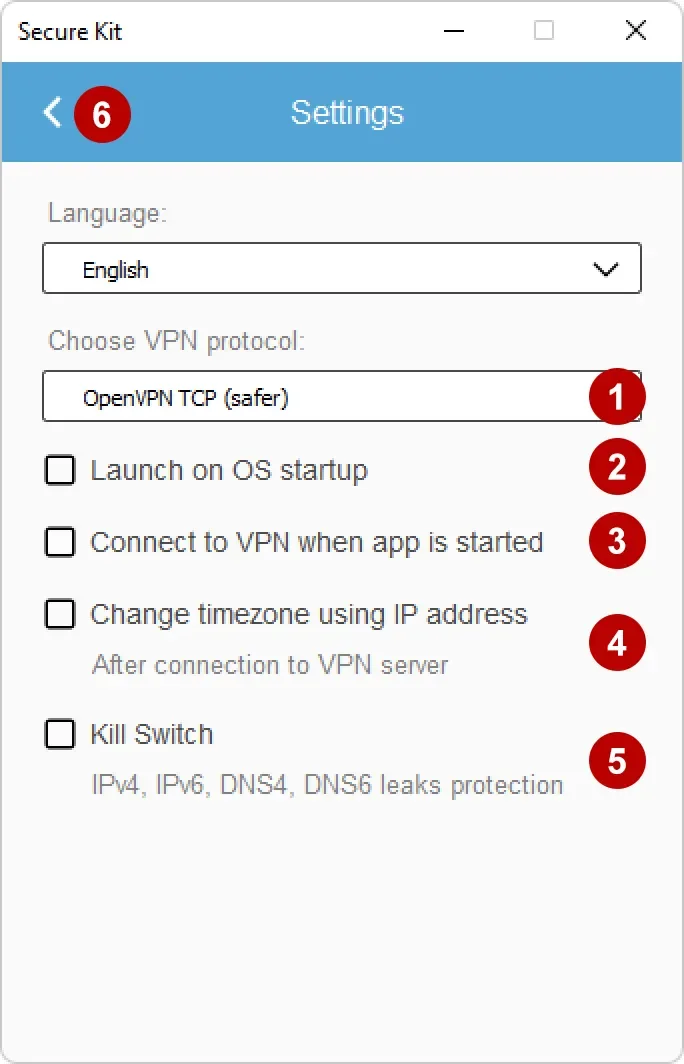 Secure Kit on Windows program settings